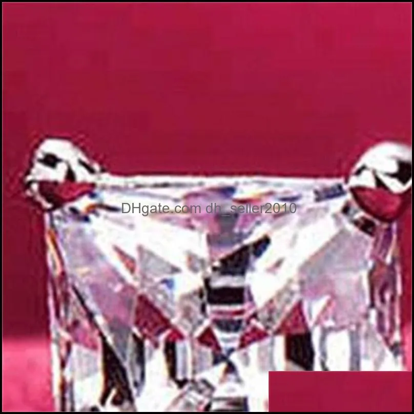 white gold filled square zircon earrings punk style wedding engagement jewelry women and men diamond earring brinco/brincos 8mm 140 u2