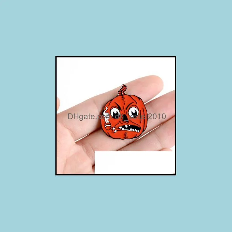 customized halloween pumpkin cat animal brooches alloy fashion badge clothes jewelry accessory gift men women funny hard enamel pin 1033