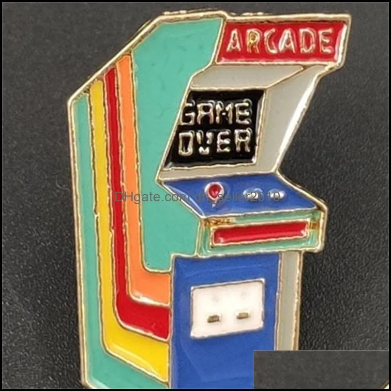 miss zoe retro arcade emaille pin game over! video game badge broches cartoon icoon gift denim jeans jas shirt knop pin voor vrienden 940