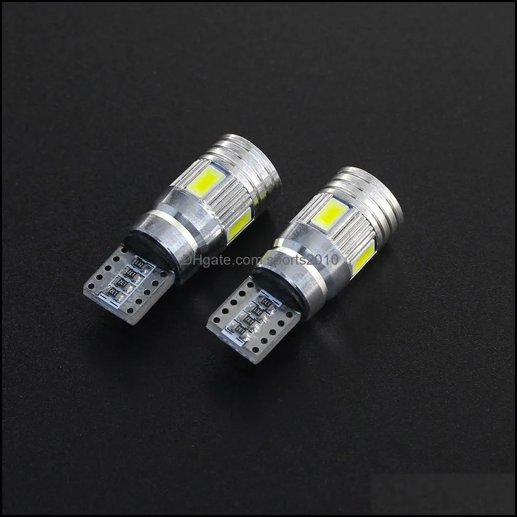 Winsun 2x T10 W5W Car LED Turn Signal Bulb Canbus Auto Interior Dome Reading Light Wedge Side Parking Reverse Brake Lamp 5W5 5630 6smd