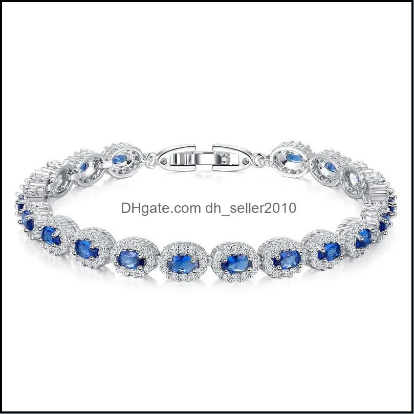 charming bride bracelet white gold plated cz flower braclet for girls women for party wedding gift for friend 3736 q2