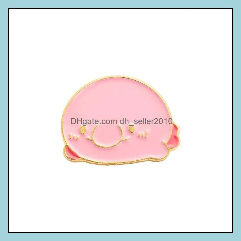 customized alloy brooches cartoon creative cute pink fat fish turtle  dress badge jewelry gift for girl baking paint enamel pin 1046