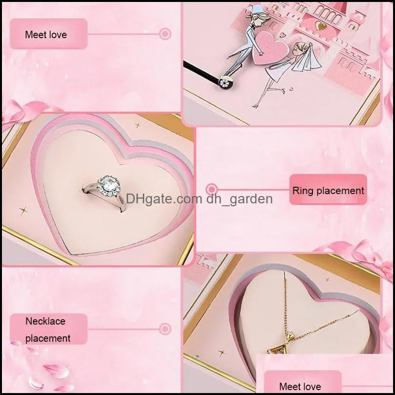 jewelry pouches bags wedding cardboard boxes engagement romance gift for pendent necklace ring box packaging case brit22