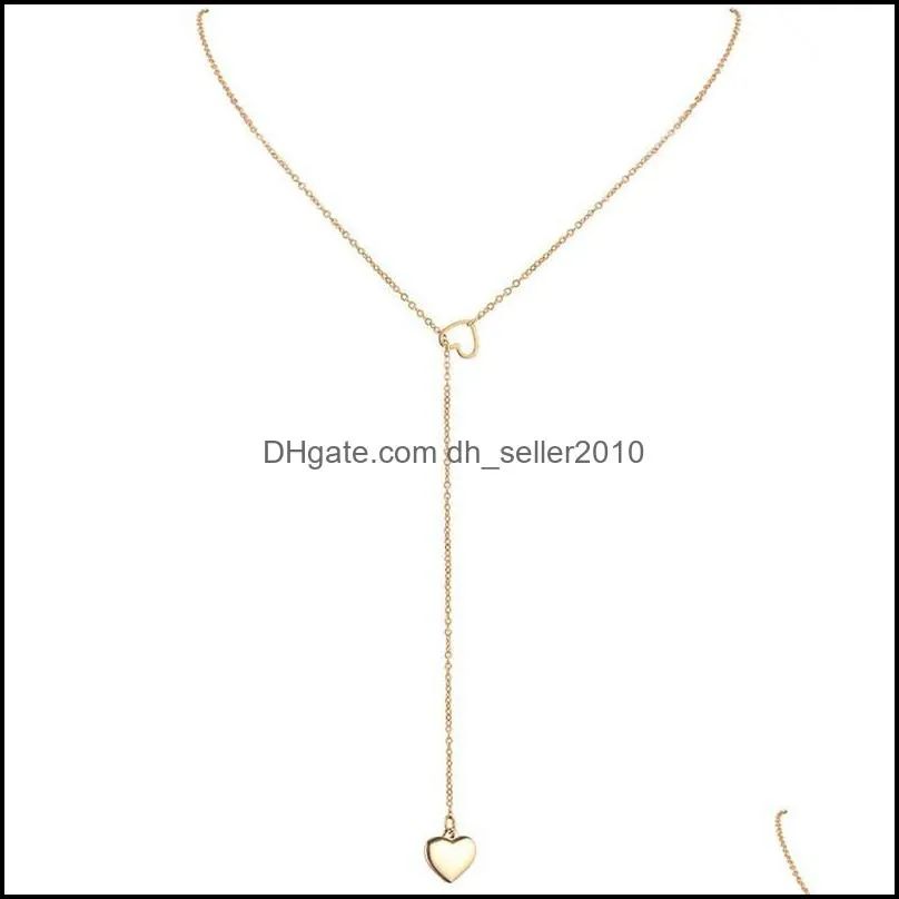 love heart womens necklace jewelry plated gold women fashion chain metal collarbone necklaces valentine day 1 7by j2b