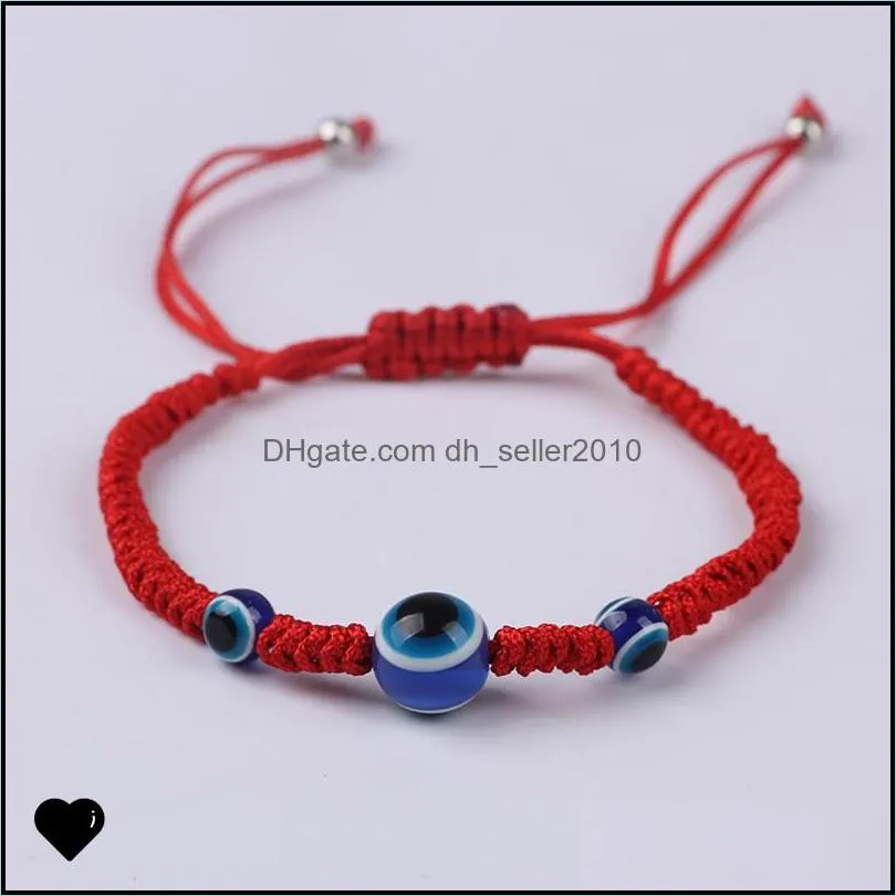 3 blue beads red string bracelets red cord bracelet braided ropes 78 n2