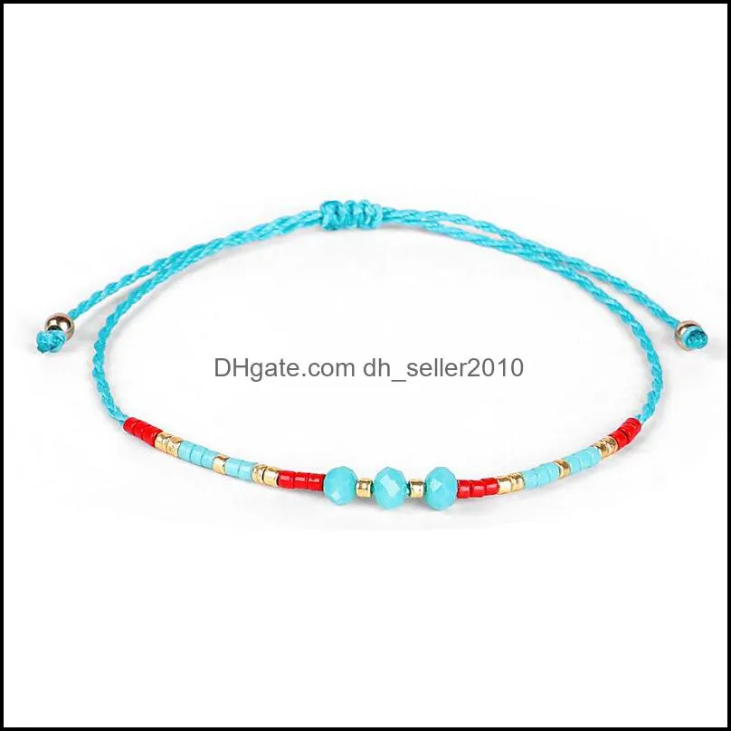 beaded strands bracelets bohemian braided string bracelet for women men beads adjustable charm rope bangle pulseira summer beach jewelry