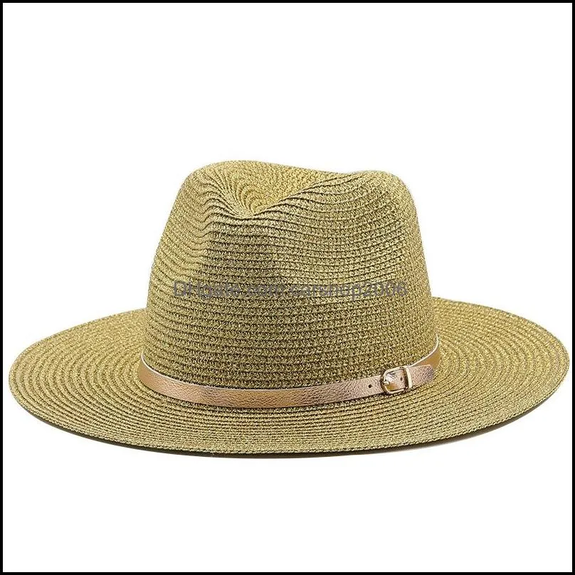 Spring Summer Beach Hat Straw Hat Women Men Wide Brim Hats Woman Man Jazz Panama Top Cap Female Male Outdoor Casual Caps Sun Protection Sunhat Grass Sunhats