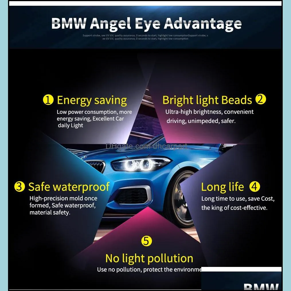 E92 H8 120W Car LED Angel Eyes Marker Lights Bulbs For E82/E87/E60/E61/E93/X5