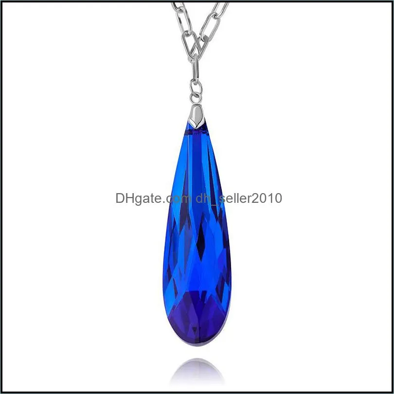 jewelry women necklace luxury designer choker iced out waterdrop pendant diamond charms colorful birthday gift for girls accessories 3429