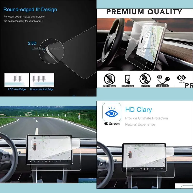 Tesla Model 3 Center Control Touch Screen Car Navigation Tempered Glass Screen Protector