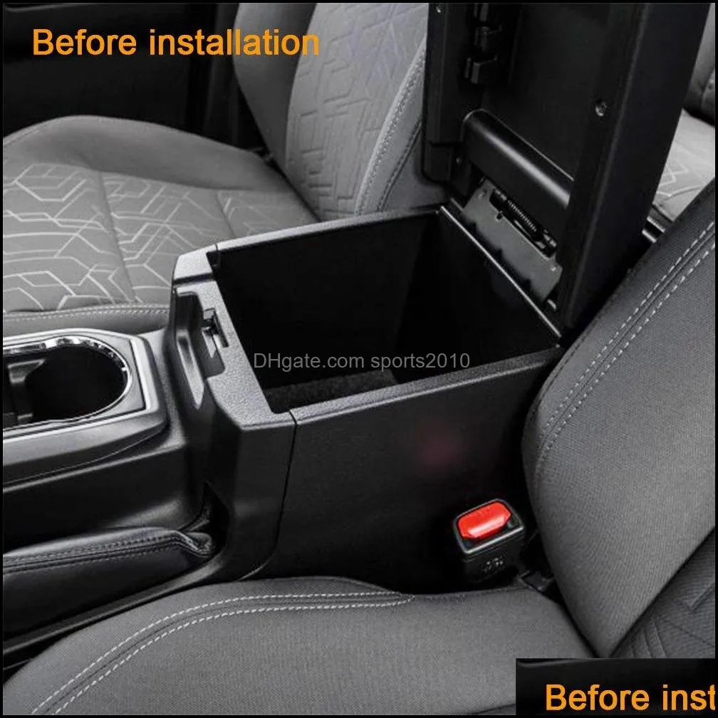 Tacoma 2016-2020 Center Console Organizer Insert ABS Black Materials Tray, Armrest Box Secondary Storage