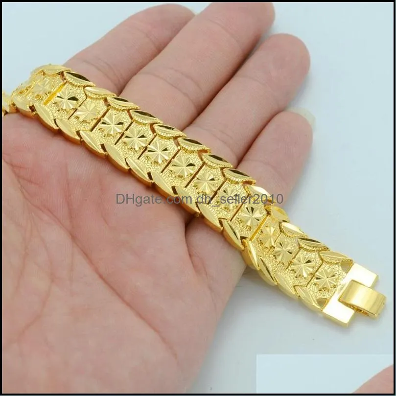 personality charm bracelets 18k gold wheat wrist link chain bangles sumptuous punk jewelry for men women cuban bracelet accessories 1063