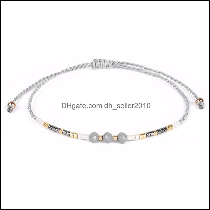 beaded strands bracelets bohemian braided string bracelet for women men beads adjustable charm rope bangle pulseira summer beach jewelry