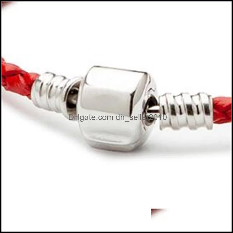 1pcs leather bracelet black red chain fit for  bangle bracelet women children gift