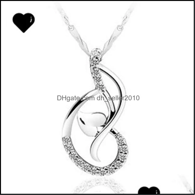 love dance pendants white gold plated 925 sterling silver necklace pendant heart pendant jewellery no chain 36 n2