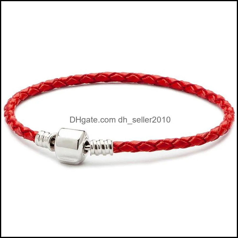 1pcs leather bracelet black red chain fit for  bangle bracelet women children gift