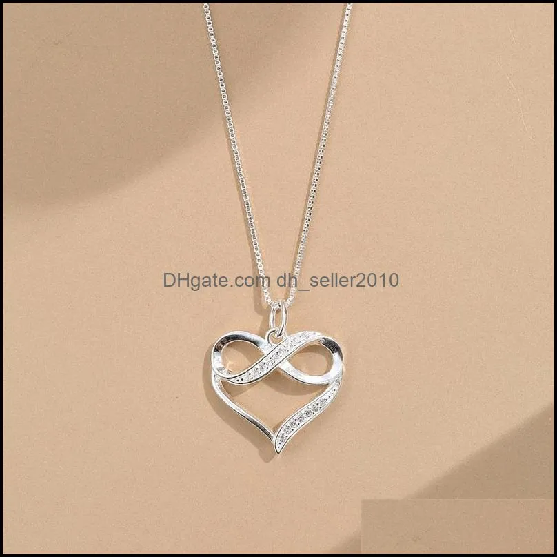 infinity love heart pendant pendant necklaces 925 sterling silver choker statement necklace women 925 jewelry no chain 1233 t2