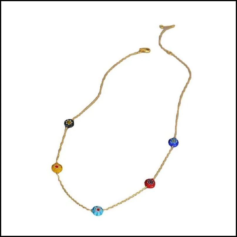 pendant necklaces korean version  beautiful color beads simple temperament fairy fashion personality short necklace collarbone