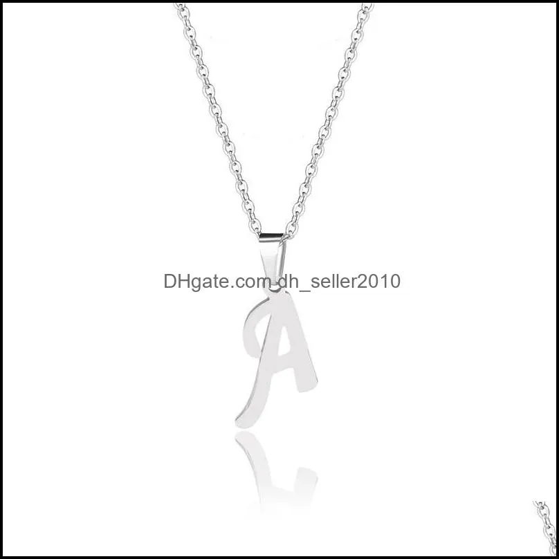 silver color 26 letters jewelry english alphabe necklaces for women choker a b c d e f g h i j k l m n o p q r s t u v w x y z