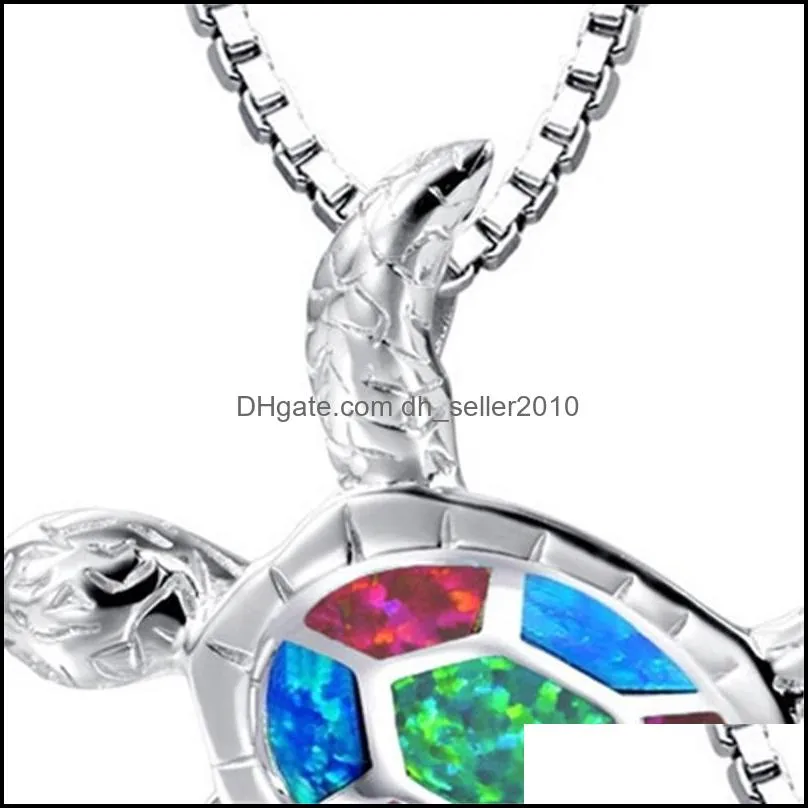 opal necklace turtle pendant jewelry for woman pendant necklaces 1813 q2