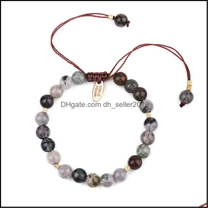imitation natural stone bracelet weave artifical tiger eye hand string blue sandstone bracelets handwork multi color 5 5qx o2