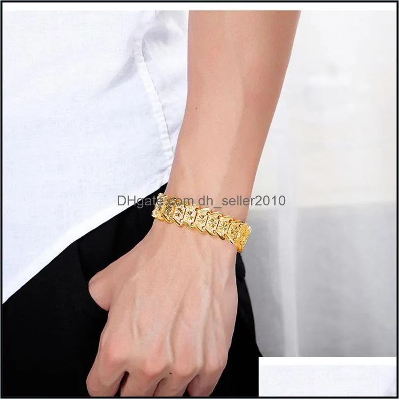 personality charm bracelets 18k gold wheat wrist link chain bangles sumptuous punk jewelry for men women cuban bracelet accessories 1063