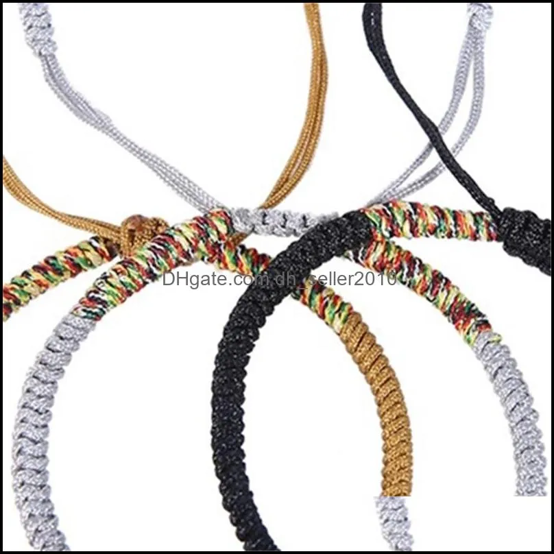 multi-colors tibetan buddhist bracelet handmade knots cotton rope lucky buddhism tibetan charm bracelet for man and woman