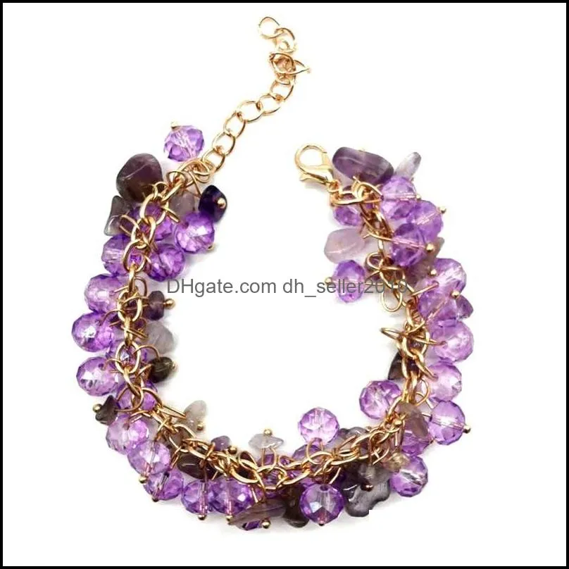 natural stone gravel crystal bracelet fashion all-match bracelet beaded strands 1603 t2
