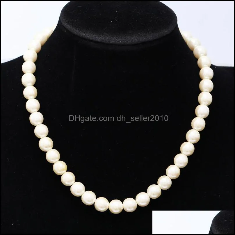 elegant ivory white glass imitation freshwater pearl necklaces for women jewerly 1970 q2