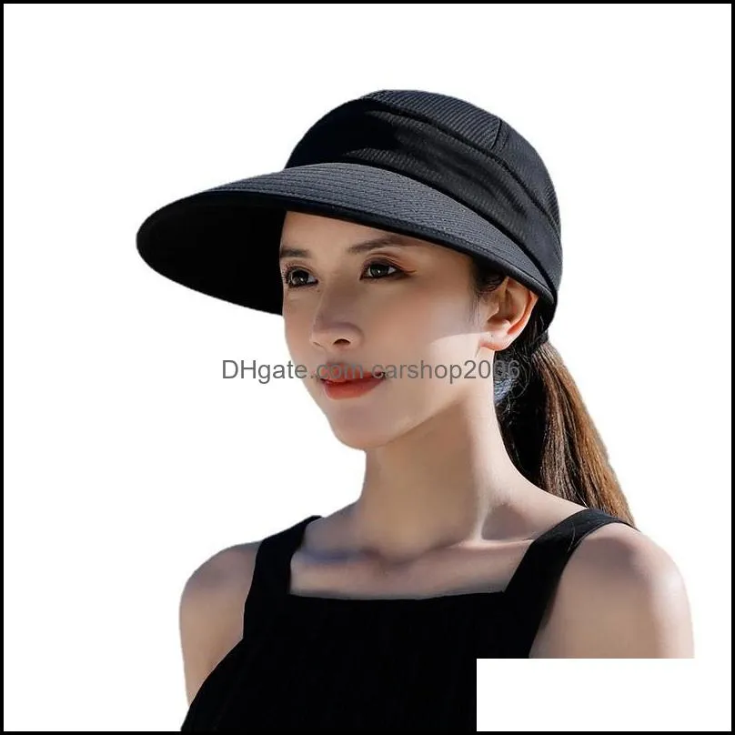 Women Sun Hat 2 in 1 Zip-Off Sun Protection Visor Beach Hats for Woman Golf Hat 2022 Summer Girl Wide Brim Cap Lady Caps Sunhat Sunhats