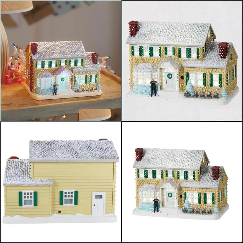 Christmas Decorations Vacation Lighted Village Building Decoration For Home Light Glowing Small House Creative Gift