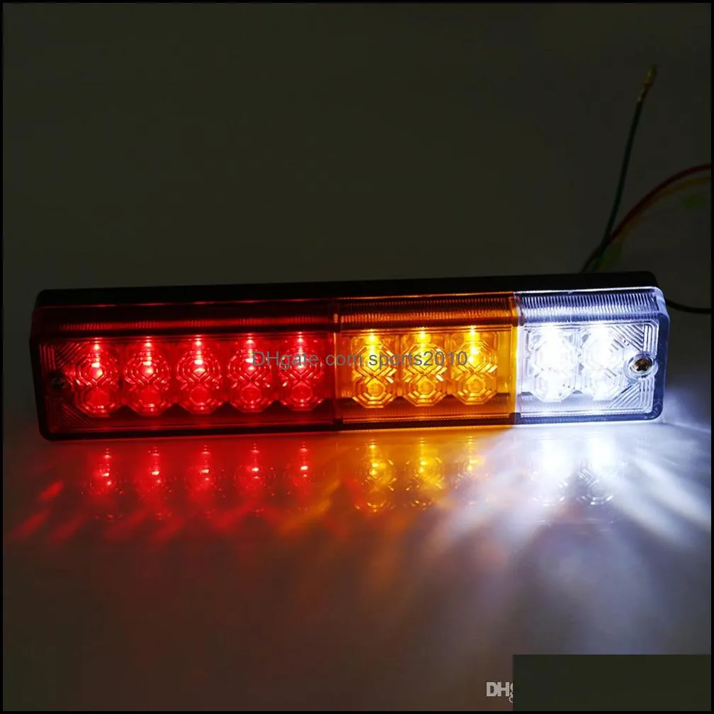 2pcs trailer lights led stop rear tail brake reverse light turn indiactor led 12v/24v atv truck led trailer taillights lamp