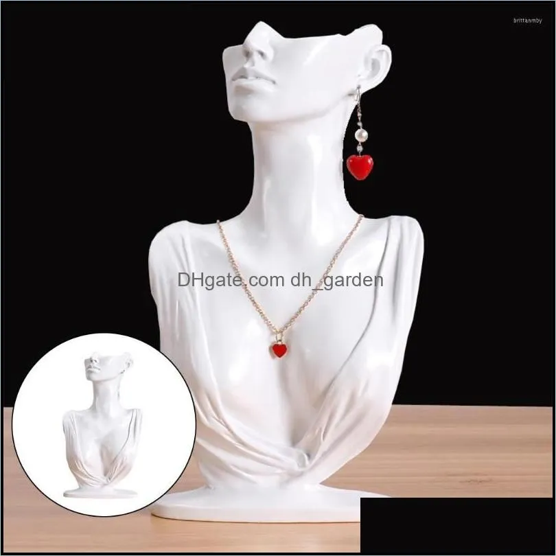 Jewelry Pouches Resin Necklace Earring Display Bust Pendants Holder Organizer Mannequin For Women Personal Use Home Stable Easy