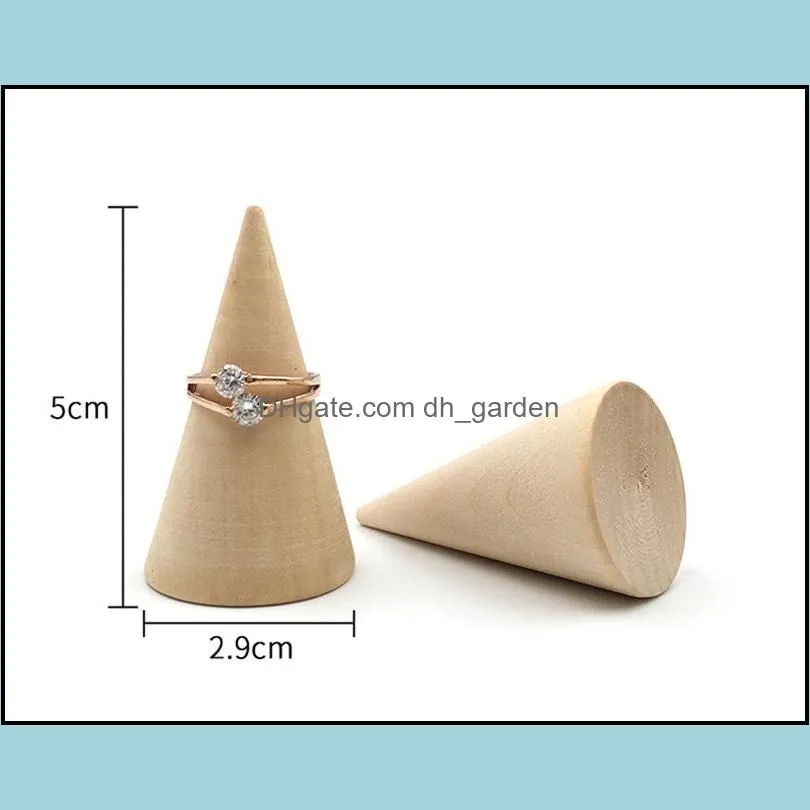 jewelry pouches wooden finger ring holder stand for rings jewellery exhibitor case holders cone juwellery organizer