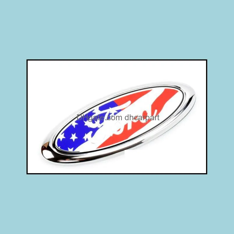 Front Bonnet Badge Car Original Metal Logo Emblem Auto Rear Trunk Boot Mark Sticker For Ford Focus Old Mondeo 15*6cm