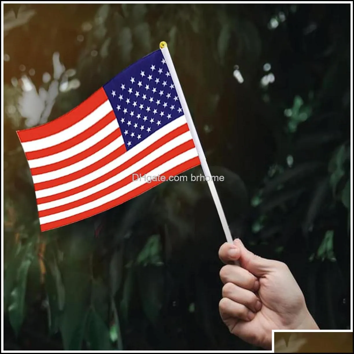 Banner Flags Usa Flag American Small Stick Mini Hand Held Decorations 1 Dozen Drop Delivery 2022 Brhome Am9Kn