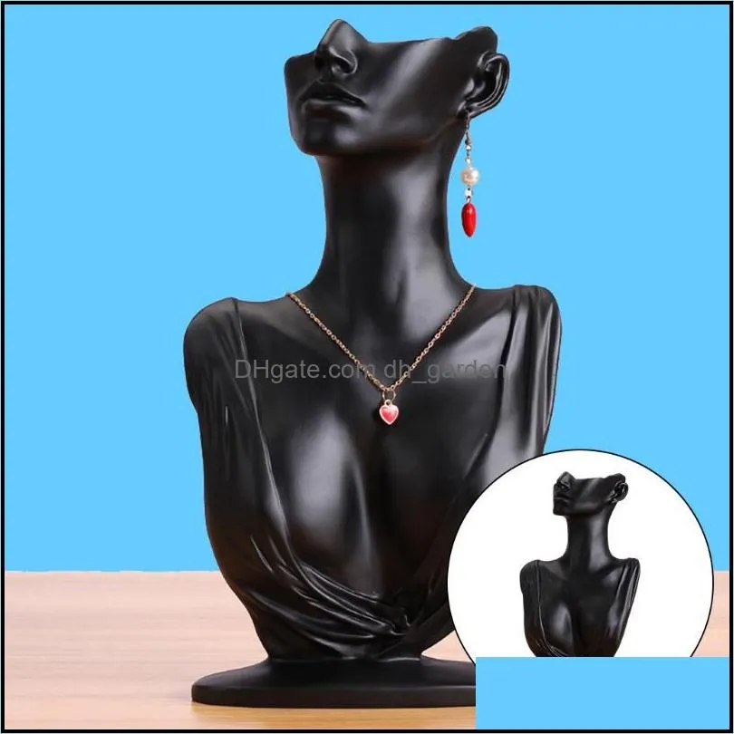 Jewelry Pouches Resin Necklace Earring Display Bust Pendants Holder Organizer Mannequin For Women Personal Use Home Stable Easy