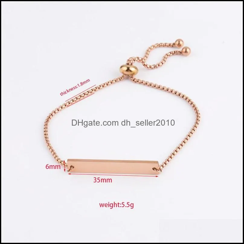 stainless steel bar blank bracelet diy custom engraved personalized adjustable bracelet for women mem friend jewelry gifts coupl 80 k2