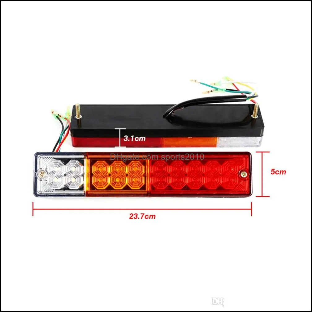 2pcs trailer lights led stop rear tail brake reverse light turn indiactor led 12v/24v atv truck led trailer taillights lamp