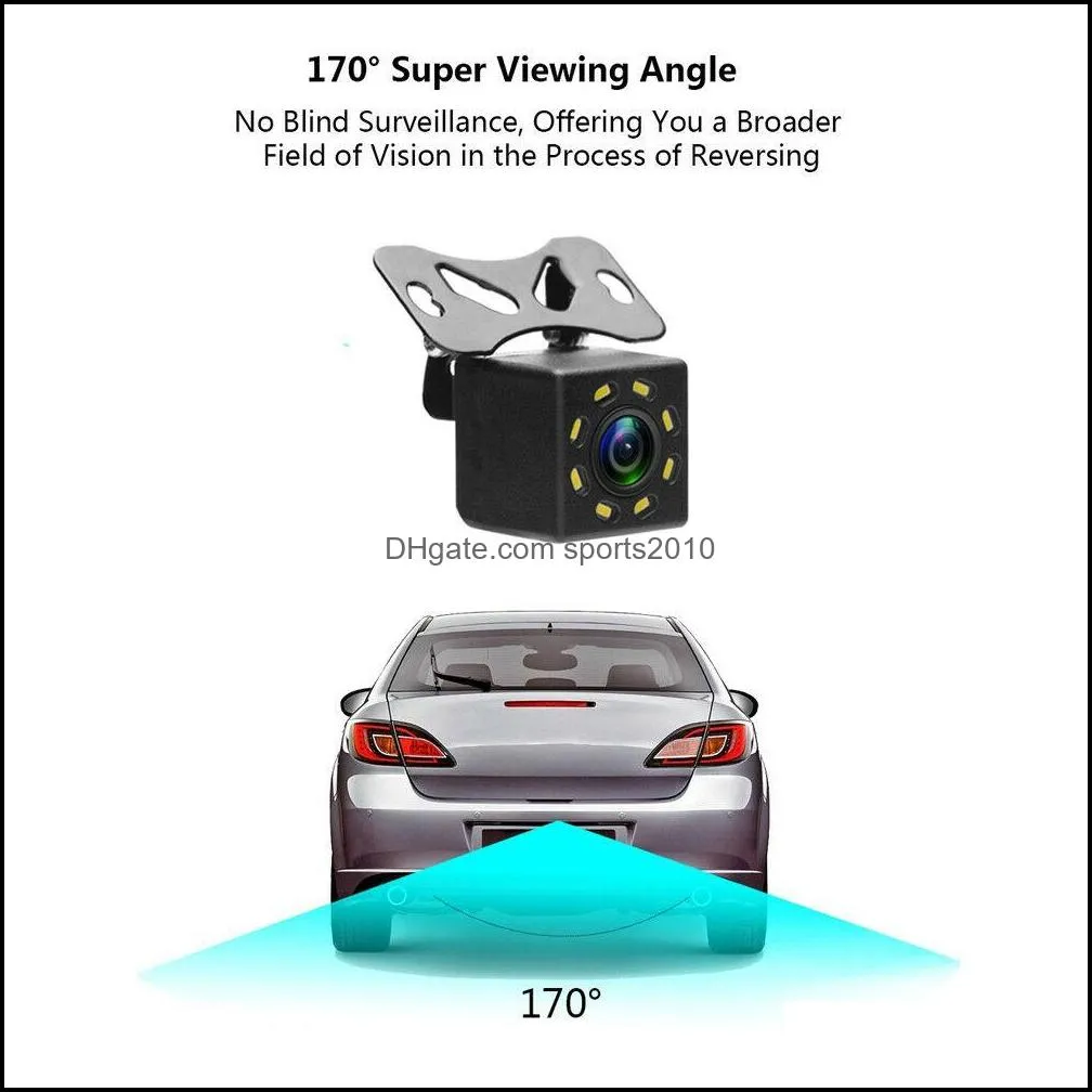 8 LED IR Night Vision Back Camera Waterproof Backup Parking Camera Universal Wide Angle Rearview Car Rear View Camera