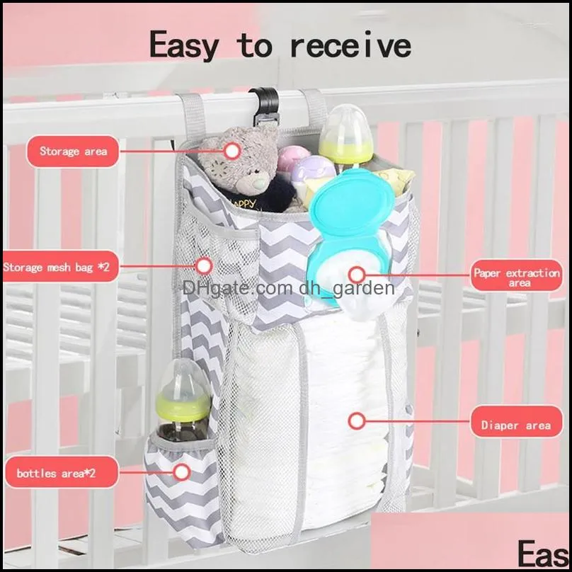 Jewelry Pouches Baby Bed Hanging Bag Side Storage Multifunctional Detachable Diaper Toy In Front Of