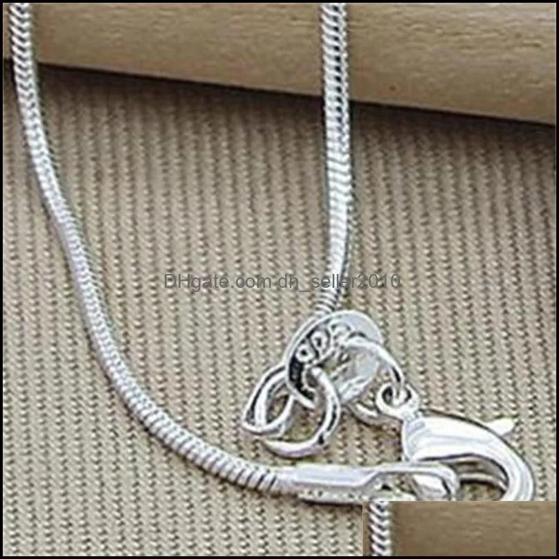 sterling silver photo frame pendant necklace 18/20/22/24 inch snake chain for woman charm wedding fashion jewelry