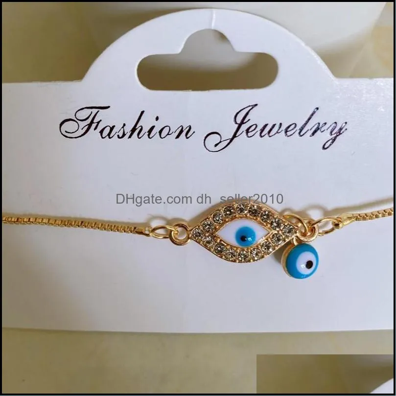 devils eye charm bracelet fashion jewelry women chain rhinestone adjustable plated gold wrap new pattern