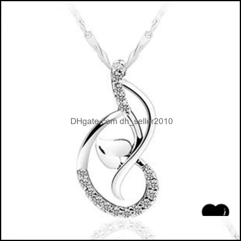 love dance pendants white gold plated 925 sterling silver necklace pendant heart pendant jewellery no chain 36 n2