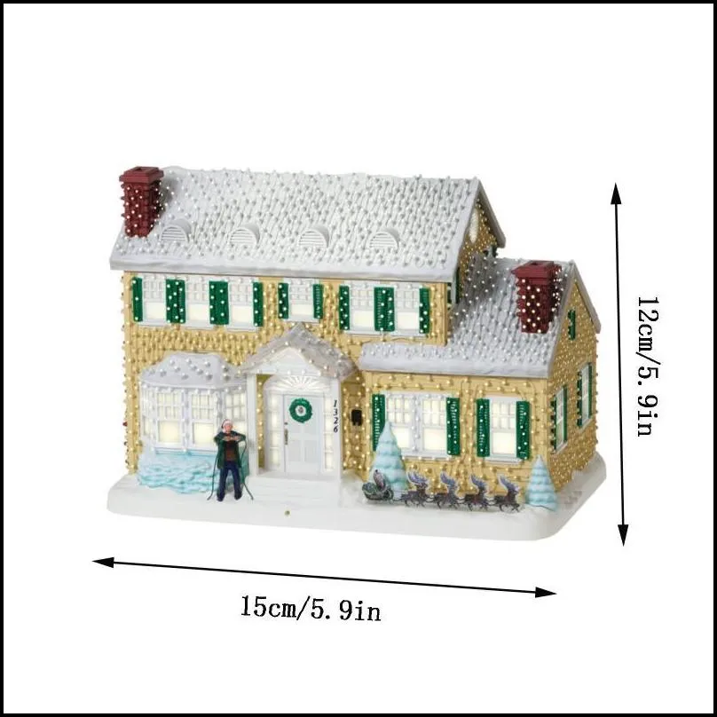 Christmas Decorations Vacation Lighted Village Building Decoration For Home Light Glowing Small House Creative Gift