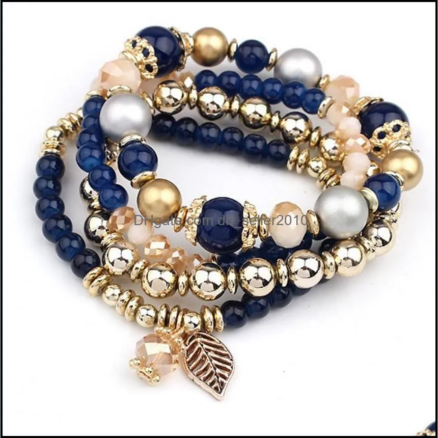 charms bracelets for women candy color beads tassels bracelet bangles elastic stretch beaded bracelet 133 m2