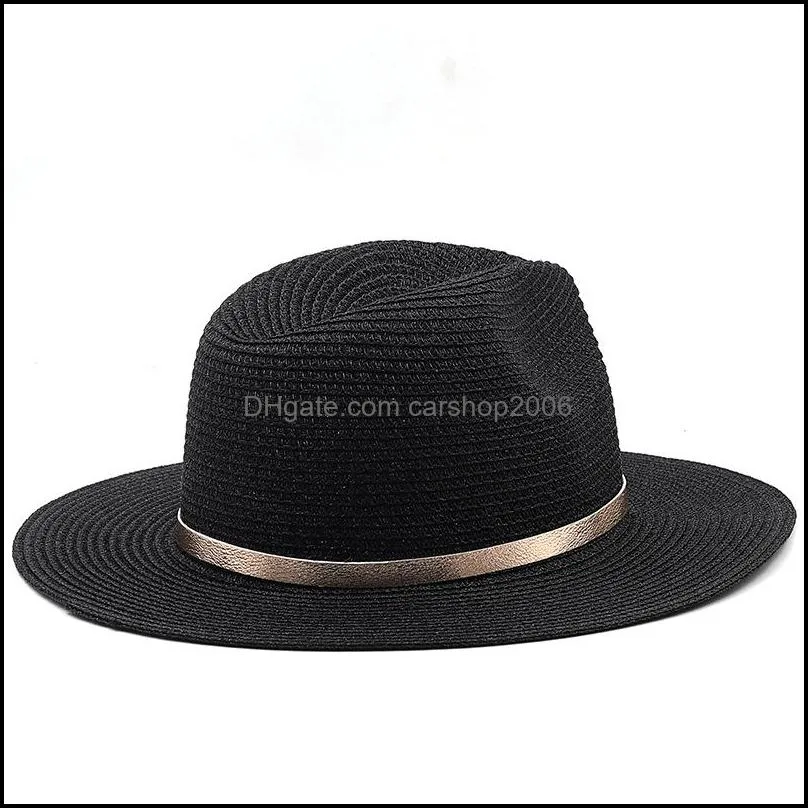 Spring Summer Beach Hat Straw Hat Women Men Wide Brim Hats Woman Man Jazz Panama Top Cap Female Male Outdoor Casual Caps Sun Protection Sunhat Grass Sunhats