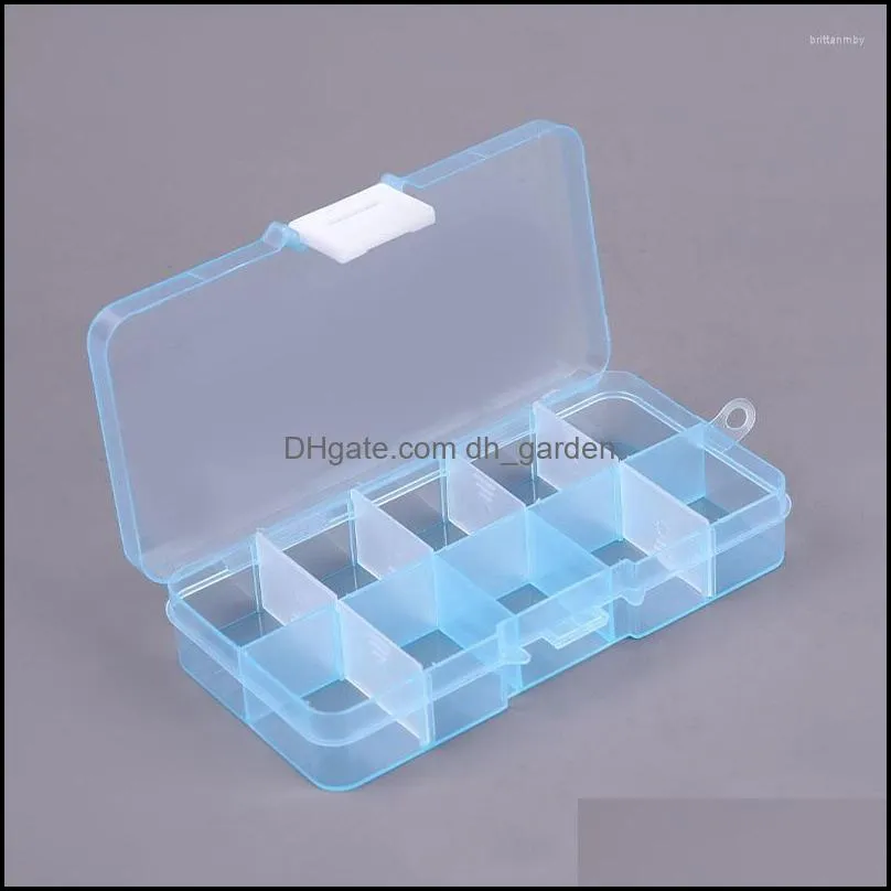 jewelry pouches 10 slots plastic transparent storage fine compartment adjustable container for beads earring boxes casket