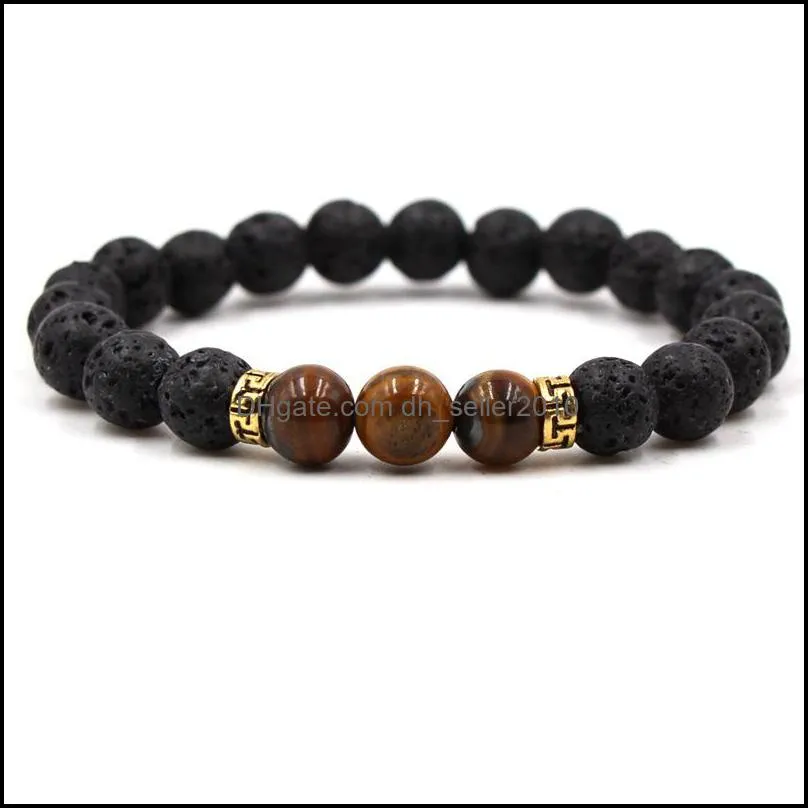 lava rock stone bead bracelet chakra charm natural stone essential oil diffuser beads chain for women men fashion crafts jewelry 387