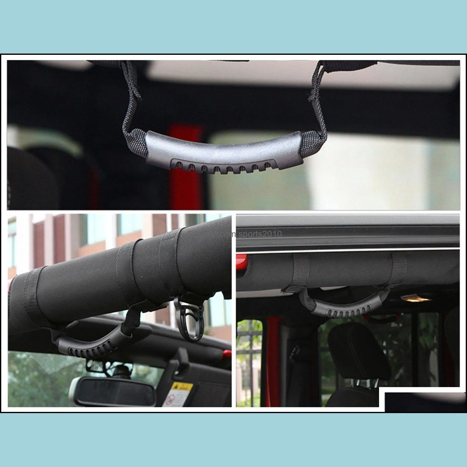 4 x Roll Bar Grab Handles Grip Handle for Jeep Wrangler YJ TJ JK JKU JL JLU Sports Sahara Freedom Rubicon X & Unlimited 1995-2018